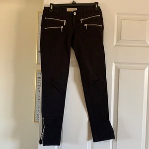 Michael Kors black pants with silver zippers